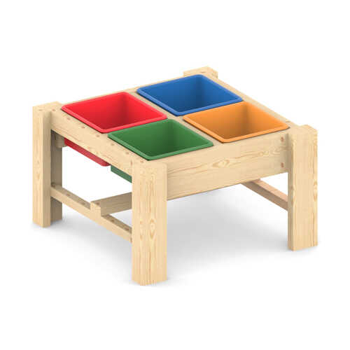 שולחן חול 4 מדורים P-9709 לפעילות בחצר גני ילדים ,פיברן ייצור מתקני משחק!