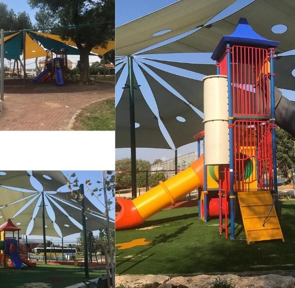 פרויקט פארק שעשועים בישוב ניר ישראל - תכנון עיצוב וייצור מתקני שעשועים מבית פיברן