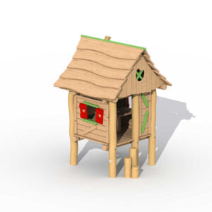 ביתן עץ רוביניה לילדים דגם חוטבי עצים RO407, פיברן המומחים למתקני משחק