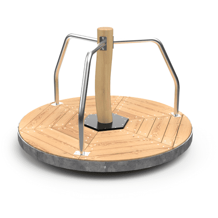 קרוסלה לילדים מעץ רוביניה RO900 | מתקן משחק לפארקים וגנים ציבוריים – פיברן