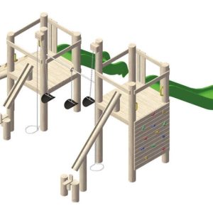 מתקן אתגרי למשחק לילדים מעץ רוביניה