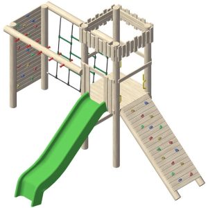 מתקן משחק ופעילות אתגרי קטן לילדים מעץ רוביניה