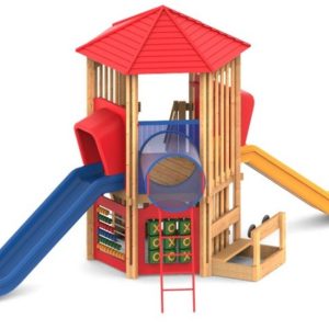 מתקן שעשועים משולב מעץ דגם "הרדוף"