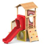מתקן שעשועים משולב מעץ דגם באר KB-3632- פיברן