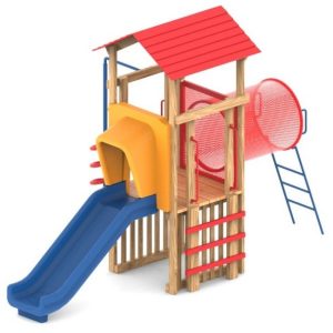 מתקן שעשועים משולב מעץ דגם "חמניה"