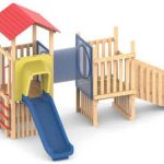 מתקן שעשועים משולב מעץ דגם "עופרי" KB-3896 - פיברן