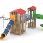 מתקן שעשועים משולב מעץ דגם "רמות מנשה" - פיברן