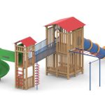 מתקן שעשועים משולב מעץ דגם "רמות מנשה"
