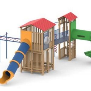 מתקן שעשועים משולב מעץ דגם "רמות מנשה"