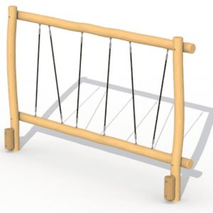 מתקן איזון ואחיזה עם חבלים מעץ רוביניה