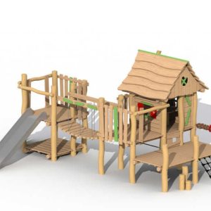 ביתן עץ מרוביניה דגם "בקתת הציידים" +מרפסת
