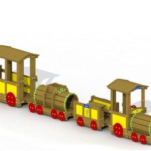 מתקן שעשועים רכבת 3 קרונות מעץ