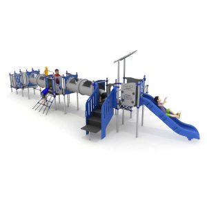 מתקן שעשועים ארוך משולב ומונגש מנירוסטה דגם BL-1707